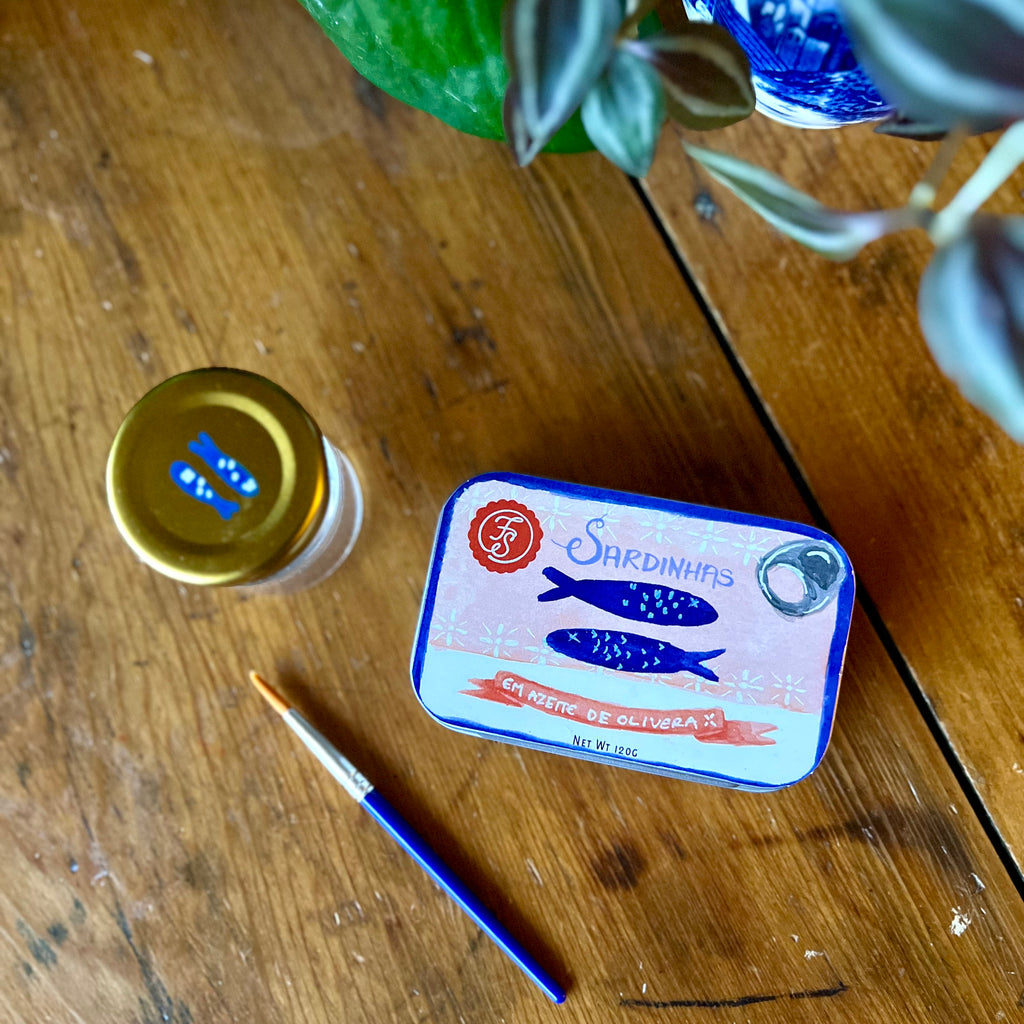 Sardine Tin Watercolor Palette – Portable 9-Well Paint Travel Kit