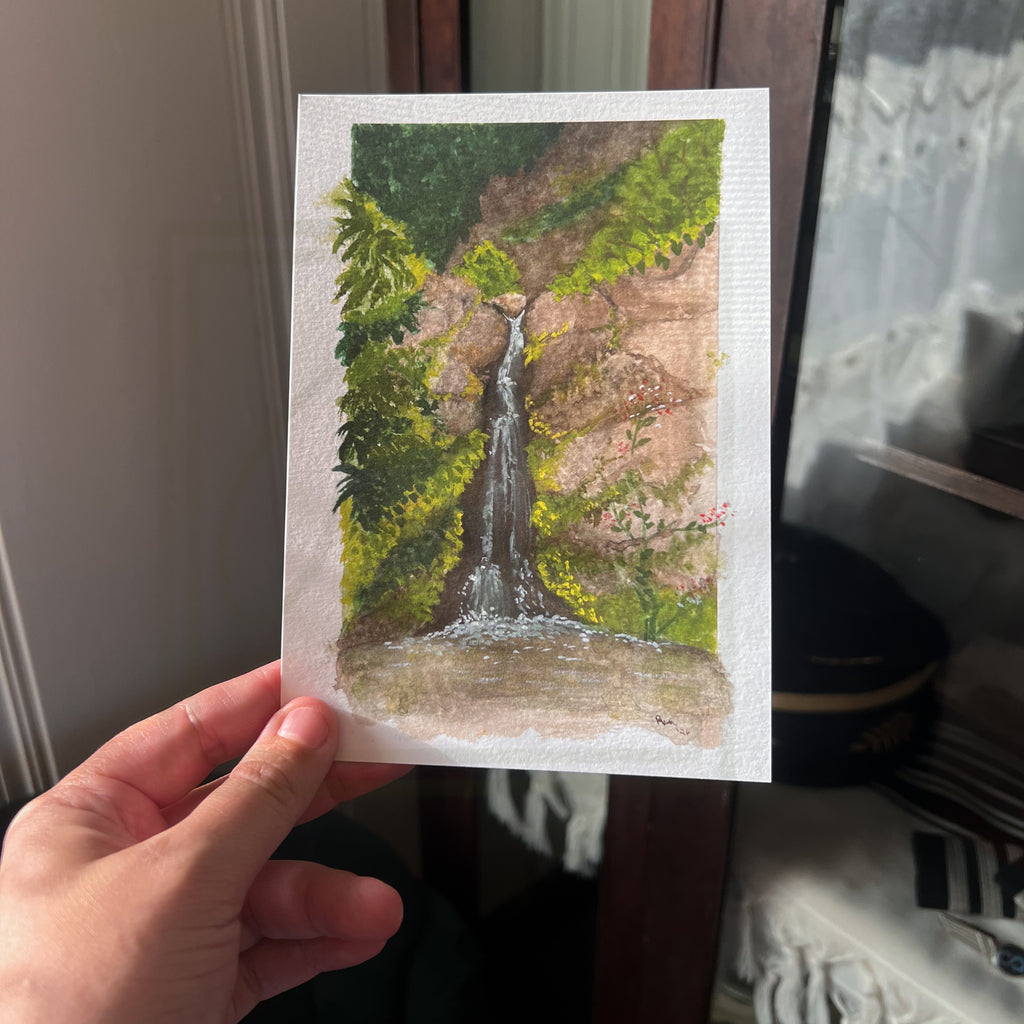 Pequena Cascata – Watercolor Landscape Fine Art Giclée Print