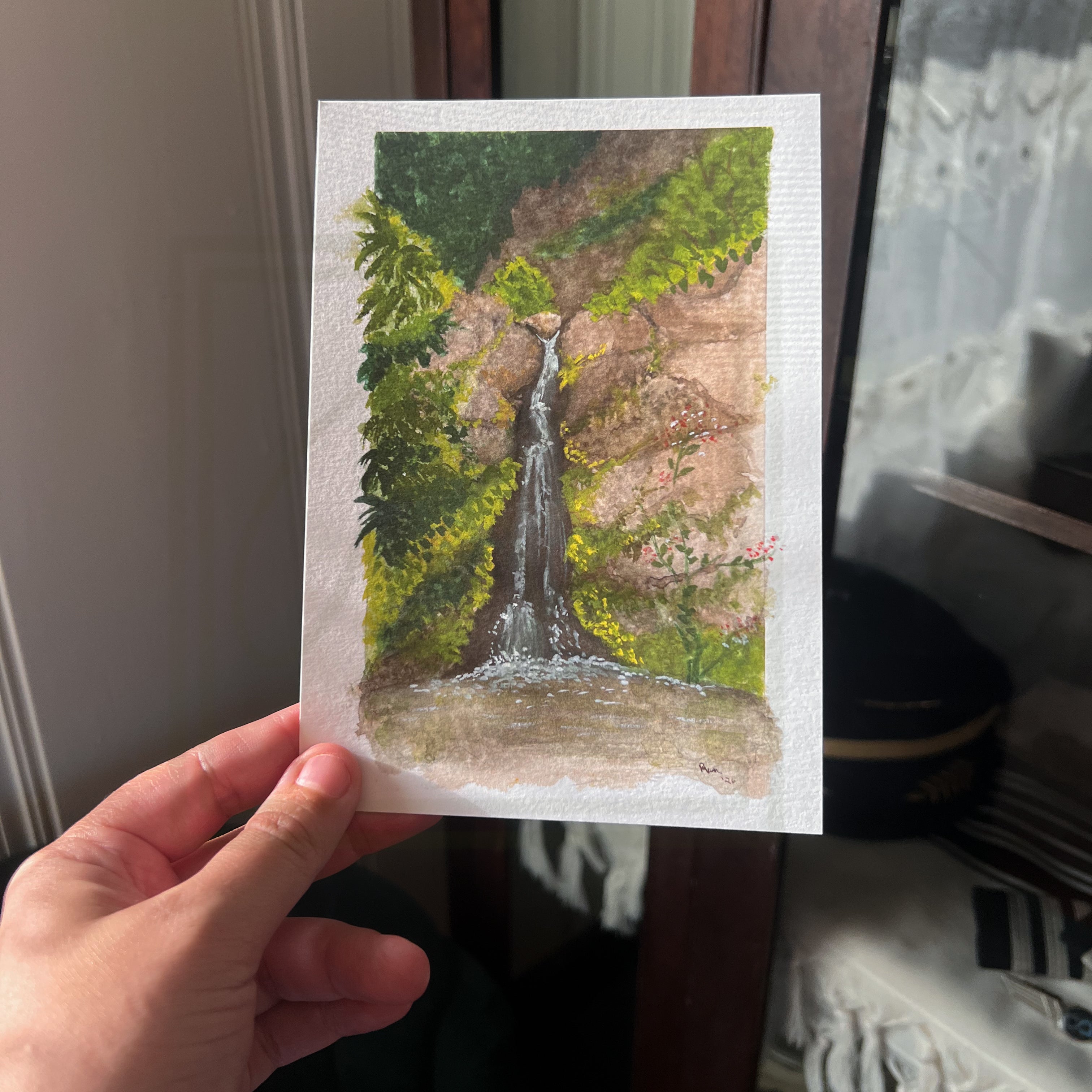 Pequena Cascata – Watercolor Landscape Fine Art Giclée Print