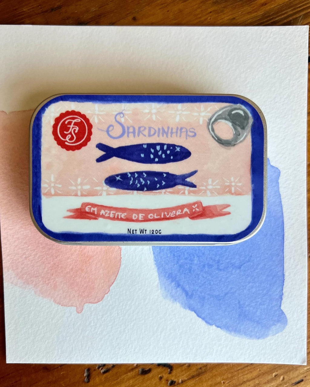 Sardine Tin Watercolor Palette – Portable 9-Well Paint Travel Kit
