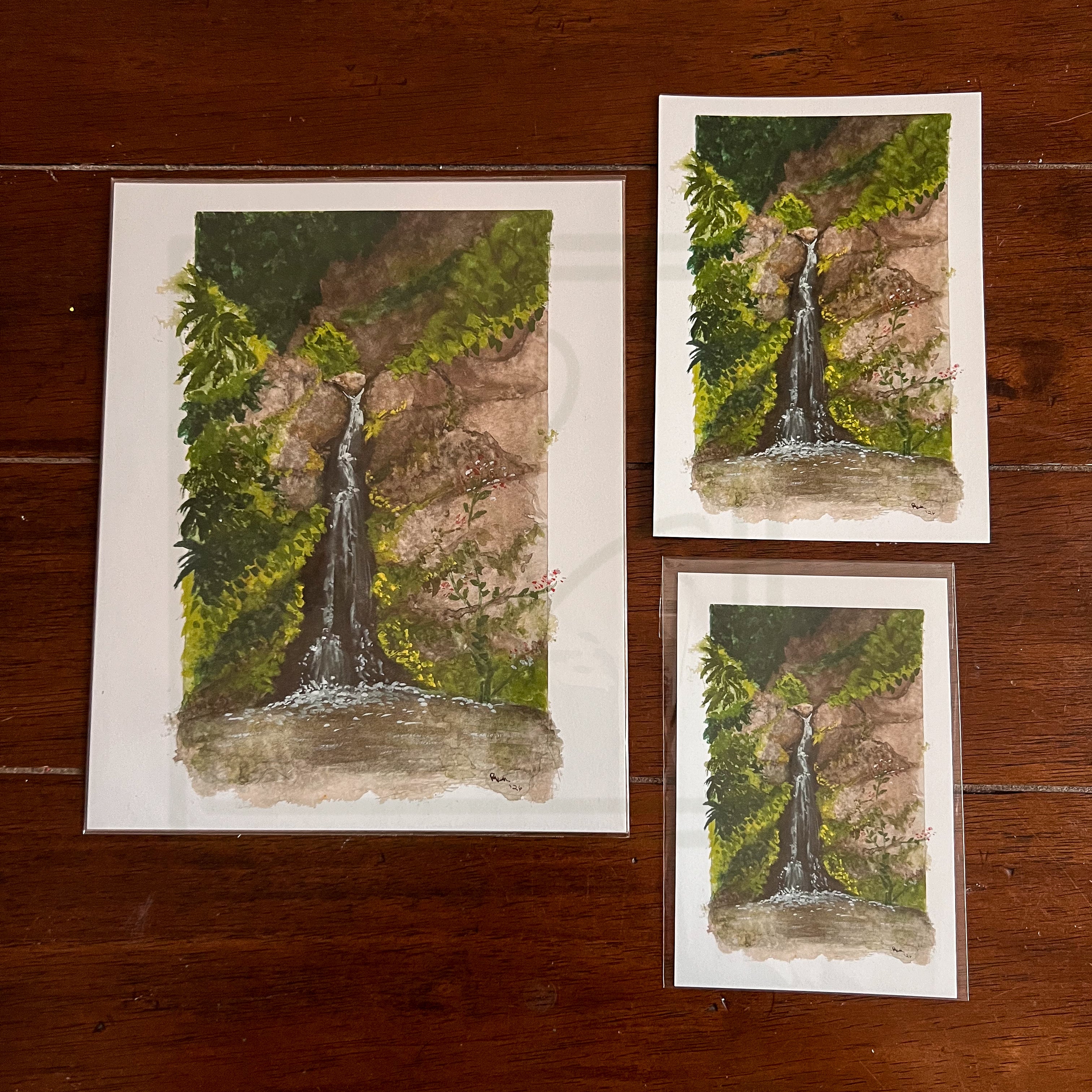 Pequena Cascata – Watercolor Landscape Fine Art Giclée Print