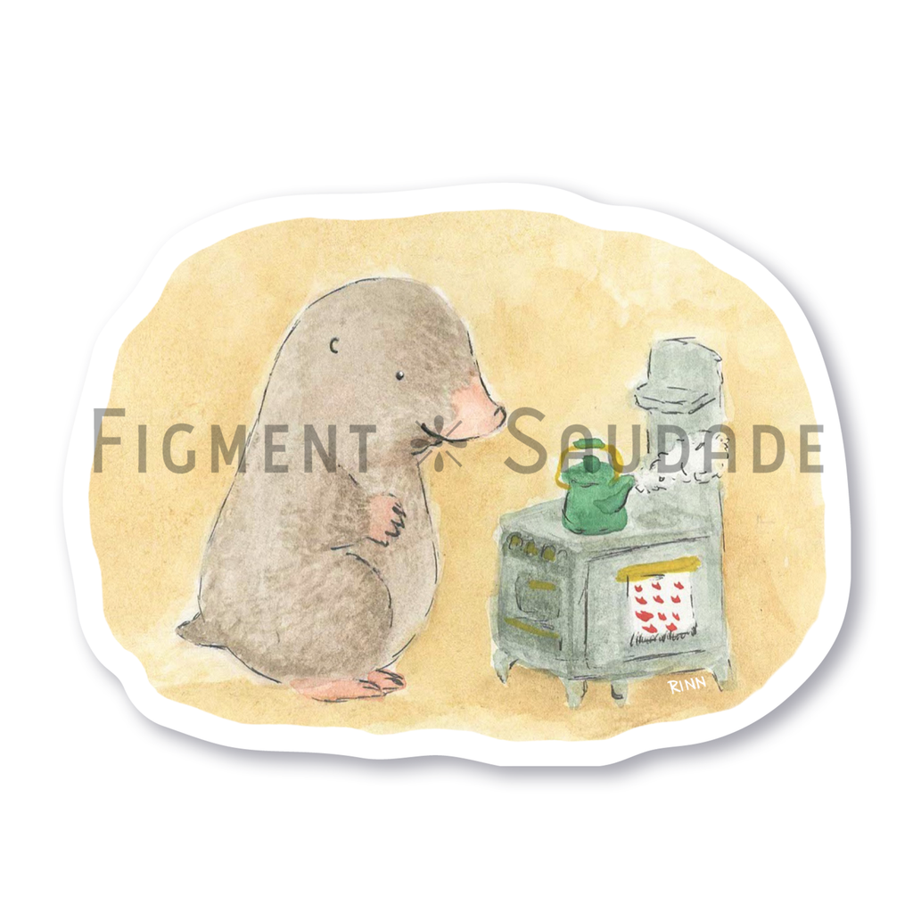 Mr. Mole Makes Tea - Vinyl Sticker